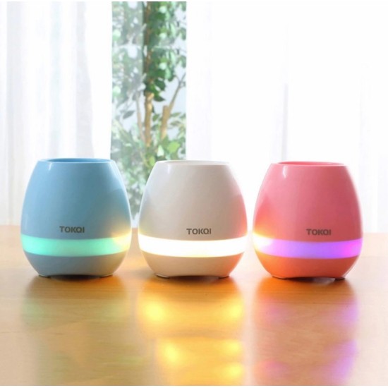 Smart Music Flower Pot Creative Can Play Music Outdoor Household Wireless BT Speaker blue