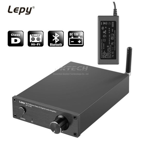 TPA3116 Bluetooth Amplifier Lepy High-power HIFI High Fidelity Digital 50W X 2 Power Amplifier white