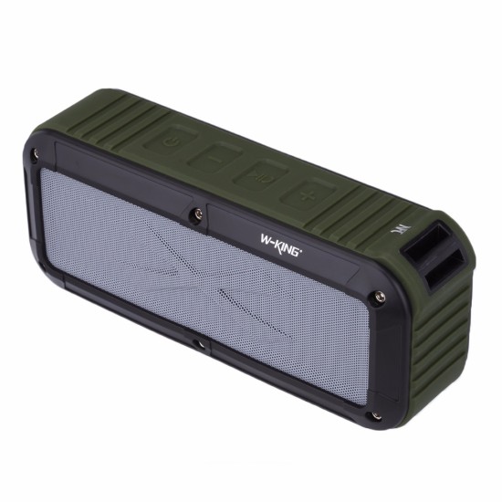 W-king Bluetooth Speaker S20 IPX6 2000mAh FM Wireless Portable Speaker with Microphone and NFC Support for Cellphone Army Green