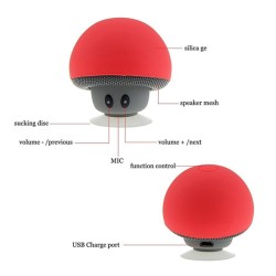 Waterproof Mini Wireless Bluetooth-compatible  Speaker Portable Mushroom-shaped Speaker Rechargeable Hands Free Music Player black