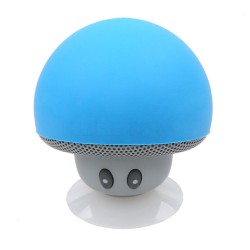 Waterproof Mini Wireless Bluetooth-compatible  Speaker Portable Mushroom-shaped Speaker Rechargeable Hands Free Music Player blue