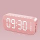 Wifi Mini Alarm Clock Nanny Clock Mirror Subwoofer Bluetooth Speaker Pink