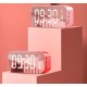 Wifi Mini Alarm Clock Nanny Clock Mirror Subwoofer Bluetooth Speaker Pink