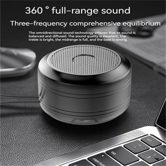 Wireless Bluetooth 5.0 Mini Speaker with Lanyard Large Volume Portable Travel Speaker Gifts Black