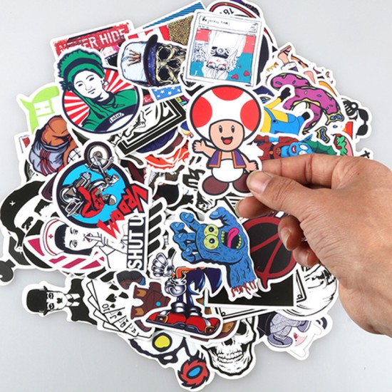 100pcs Non Repeating PVC Cartoon Colorful Printing Stickers Decals for Car Skate Skateboard Laptop Luggage - Random Delivery Random delivery