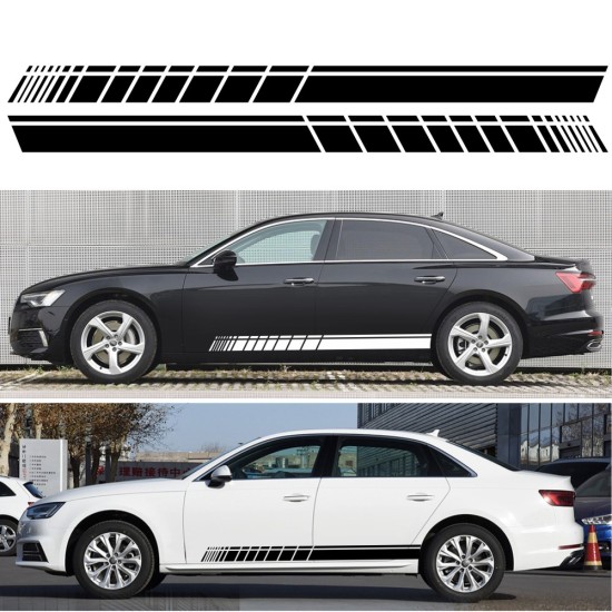 2 Pcs 183 * 11cm Car Stickers Auto Body Vinyl Long Decals Waterproof Striped Stickers Auto Diy Car Sticker Style; red