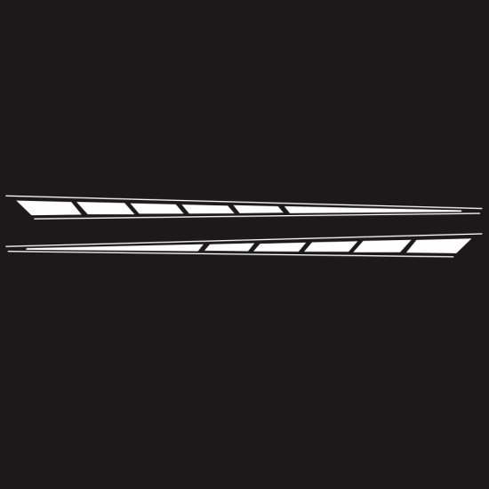 2Pcs Auto Car Side Body Long Stripe Sport Vinyl Decals Decoration Racing Sticker white