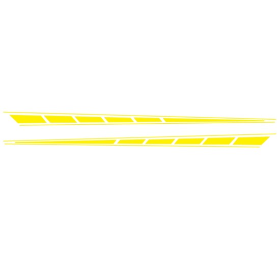 2Pcs Auto Car Side Body Long Stripe Sport Vinyl Decals Decoration Racing Sticker yellow