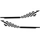 2pcs 215x30cm Both Sides Car DIY Checkered Flag Stickers Racing Stripes Wrap Vinyl Film Car Stickers black