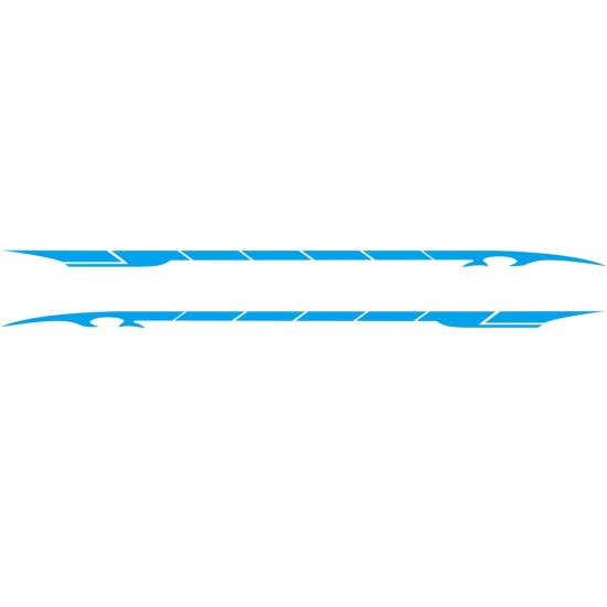 2pcs 350cm Car Side Body Door Graphics Long Stripe Vinyl Decals Decor Sticker  blue