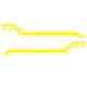 2pcs Car Body Side Door Decals Graphic Stickers 235cm Geometric Stripe Universal yellow