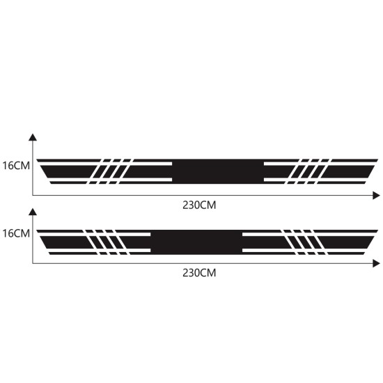 2pcs Car Rally Stripe Lower Door Panel for G Class G550 G63 Vinyl Sticker black