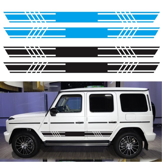 2pcs Car Rally Stripe Lower Door Panel for G Class G550 G63 Vinyl Sticker black