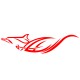 2pcs Car Stickers Dolphins Totem Auto Body Vinyl Long Decals Waterproof Striped Stickers Auto DIY Style Car Stickers red