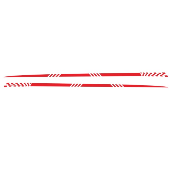 2pcs Universal Car  Decals Body Side Stripe Hood Sticker For All Car Vinyl Bumper Decals red