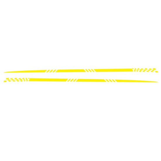 2pcs Universal Car  Decals Body Side Stripe Hood Sticker For All Car Vinyl Bumper Decals yellow