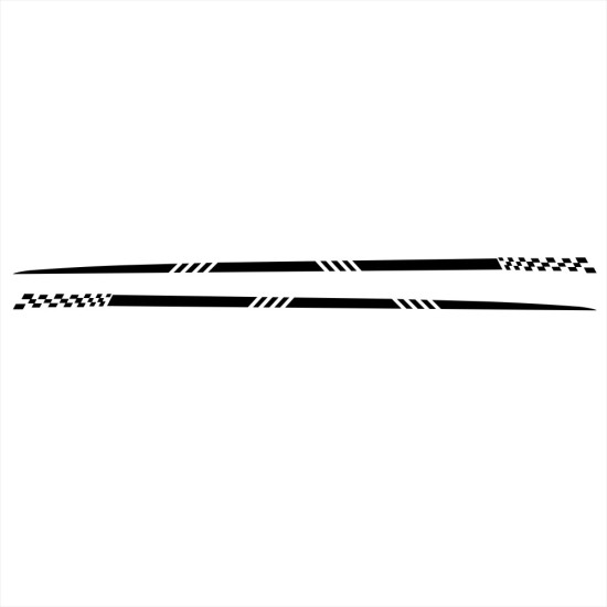 2pcs Universal Car  Sticker Body Side Stripe Hood Sticker Pvc For All Car Vinyl Bumper Decals black