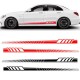 2pcs/Set Car Auto Body Stickers Long Stripe Side Skirt Decoration Vinyl Decals black