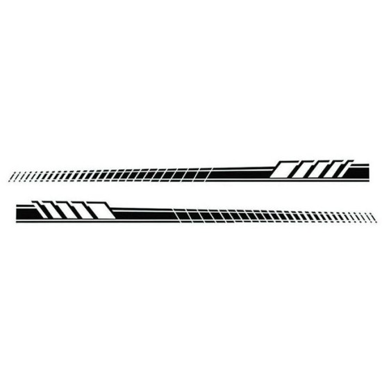 2pcs/Set Car Auto Body Stickers Long Stripe Side Skirt Decoration Vinyl Decals black