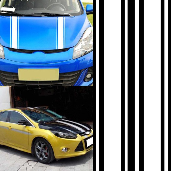 2pcs/set 72 inch x3 inch DIY Black Car Body Vinyl Racing Stripe Pinstripe Decal Stickers black