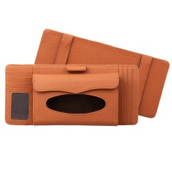 3 in 1 Auto CD Board Tissue Case Sun Shield CD Clip Pen Holder Organizer Car Accessories Orange