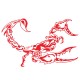 3D Car Scorpion Stickers Stylized Vinyl Car Stickers Decoration Accessories red