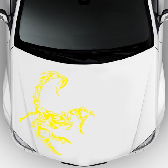 3D Car Scorpion Stickers Stylized Vinyl Car Stickers Decoration Accessories yellow