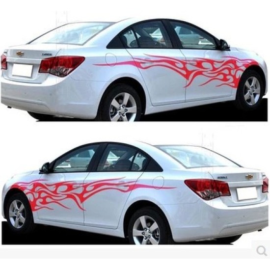 3D Flame Totem Decals Car Stickers Full Body Car Styling Vinyl Decal Sticker for Cars Decoration black