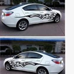 3D Flame Totem Decals Car Stickers Full Body Car Styling Vinyl Decal Sticker for Cars Decoration black