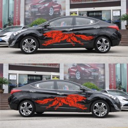 3D Wolf Totem Decals Car Stickers Full Body Car Styling Vinyl Decal Sticker for Cars Decoration red