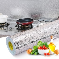 40X100CM Kitchen Oil-proof Aluminum Foil Sticker Wall Desk Floor Waterproof DIY Home Furniture Decorate Foil Style Wallpaper