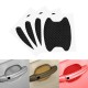 4pcs/set Carbon Fiber Adhesive Sticker Car Handle Protection Sticker black