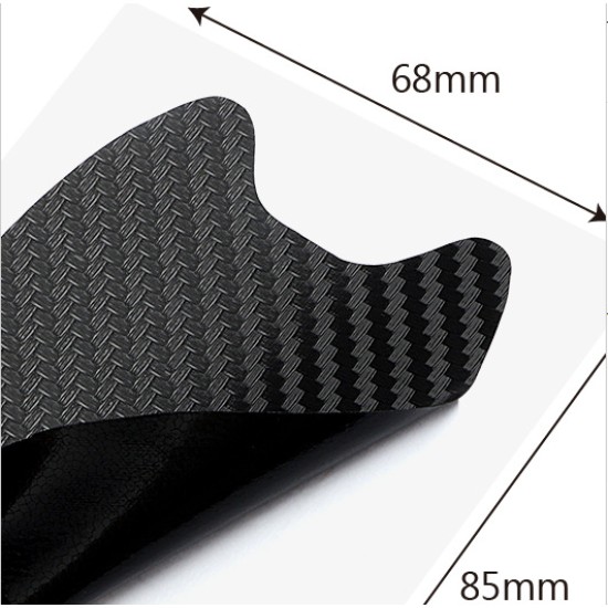 4pcs/set Carbon Fiber Adhesive Sticker Car Handle Protection Sticker black