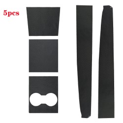 5 Pcs Carbon Fiber Sticker Center Console Sticker + Instrument Panel 3D Sticker