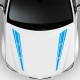 6PCS Long Stripe Graphics Car Racing Side Body Hood Mirror Vinyl Decal Sticker blue