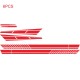 6PCS Long Stripe Graphics Car Racing Side Body Hood Mirror Vinyl Decal Sticker red