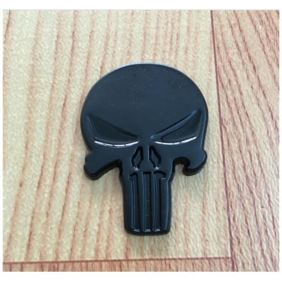 Black Skull Punisher Car Styling Emblem Decal Badge Sticker Metal