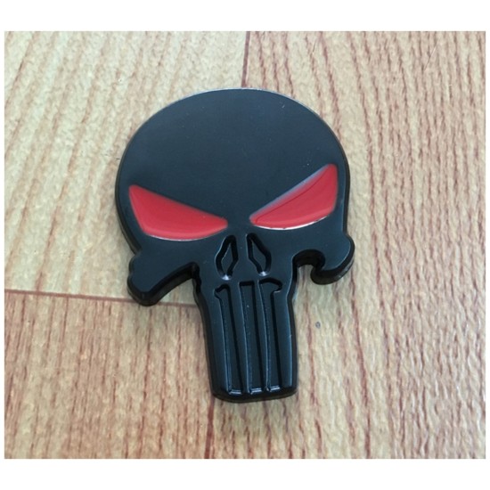 Black Skull Punisher Car Styling Emblem Decal Badge Sticker Metal