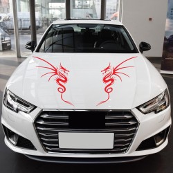 Car Head Sticker Hood Car Sticker Scratch Car Door Stickers Waterproof Reflective Modification Decal red