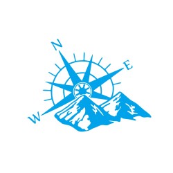 Car Hood Sticker Compass Mountains Sticker Large Decal Camper Van Motorhome Wall Art Vinyl  blue