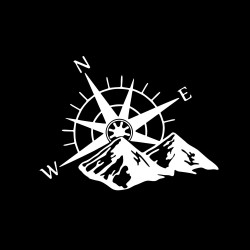 Car Hood Sticker Compass Mountains Sticker Large Decal Camper Van Motorhome Wall Art Vinyl white