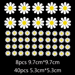 Car Rearview Mirror Window Body Bumper Light Eyebrow Fuel Tank Cap Decal Sticker Scratch Cover Daisy Flower As shown