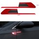 Car Reflective Strip Door Warning Reflector Carbon Fiber Universal Luminous Stickers Decals Side stickers - red and black