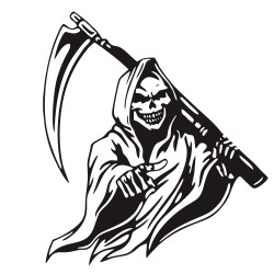 Car Sticker Grim Reaper Skull Pattern Decal Machine Car Truck Wall Window Vinyl Sticker black