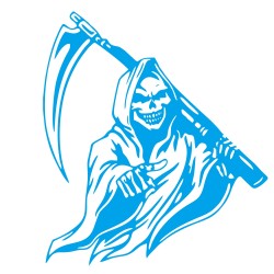 Car Sticker Grim Reaper Skull Pattern Decal Machine Car Truck Wall Window Vinyl Sticker blue