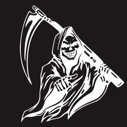 Car Sticker Grim Reaper Skull Pattern Decal Machine Car Truck Wall Window Vinyl Sticker white