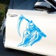 Car Sticker Grim Reaper Skull Pattern Decal Machine Car Truck Wall Window Vinyl Sticker yellow