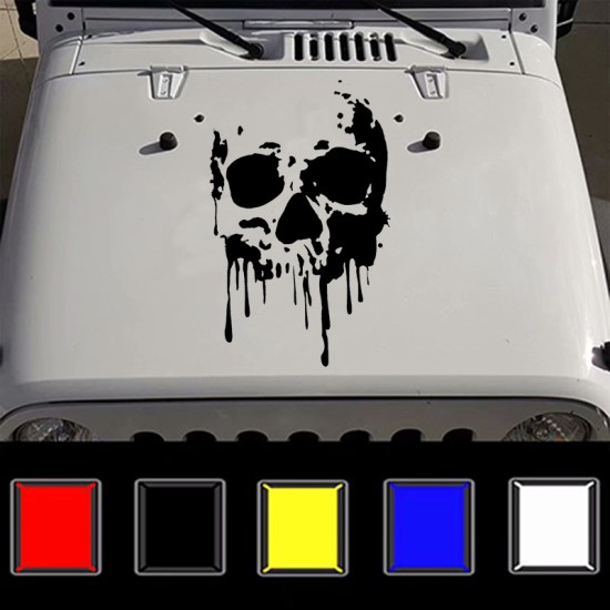 Fashion Car Body DIY Waterproof Bloody Skulls Stylish Decal Stickers Set red