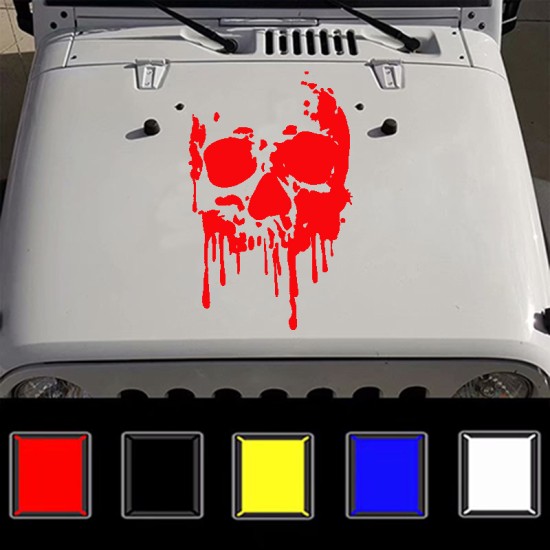 Fashion Car Body DIY Waterproof Bloody Skulls Stylish Decal Stickers Set red