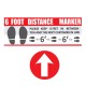 Floor Decals Social Distancing Keep 6ft in Between Distance Marker Floor Decal for Social Distancing While in Line 10pcs